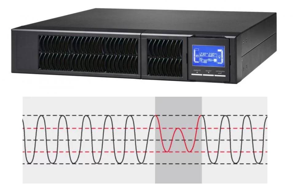 UPS 1 KVA TOWER/RACK ONLINE SERIES 8*IEC+RS232+EPO LCD CSB