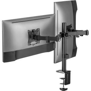 STAFFA TV/MONITOR DA TAVOLO MORSA DIMENSIONI DA 13 A 32 2 MONITOR