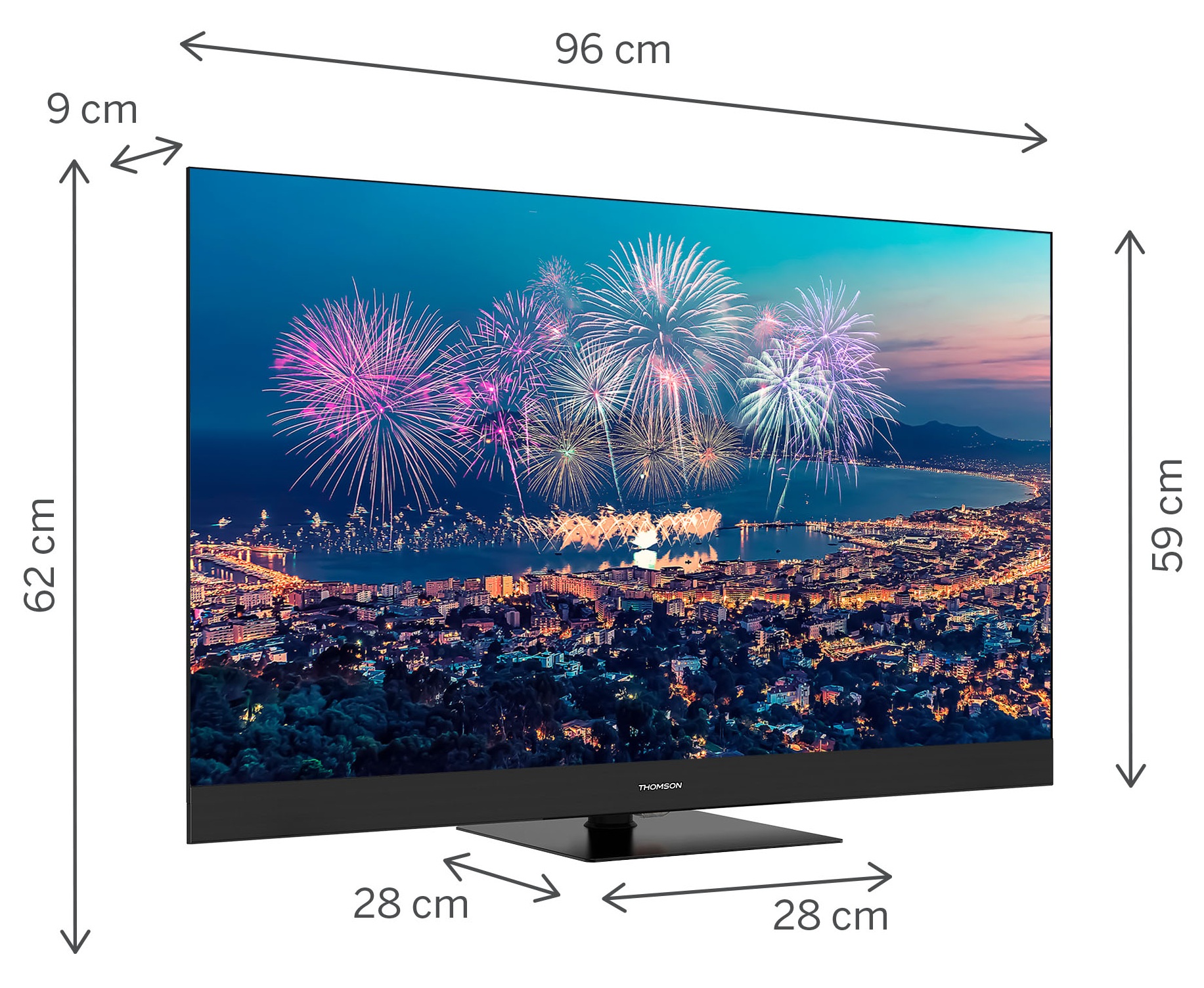 TV 55 THOMSON UHD SMART 4K QLED PIEE GOOGLE TV FRONT SPEAKER