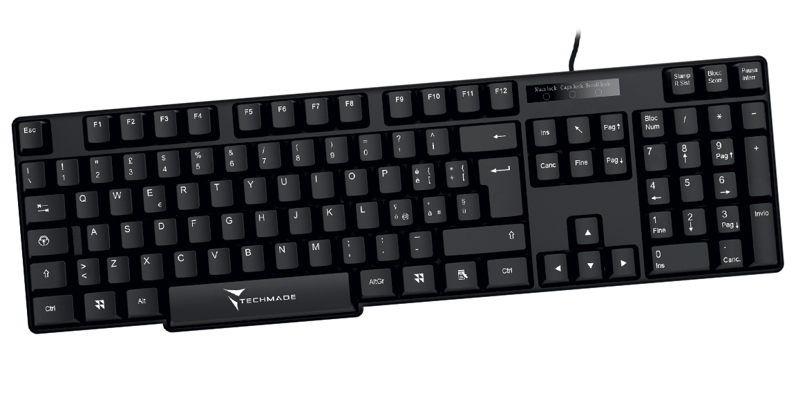 TASTIERA QUERTY 104 TASTI USB2.0 TE CHMADE TM-KB828