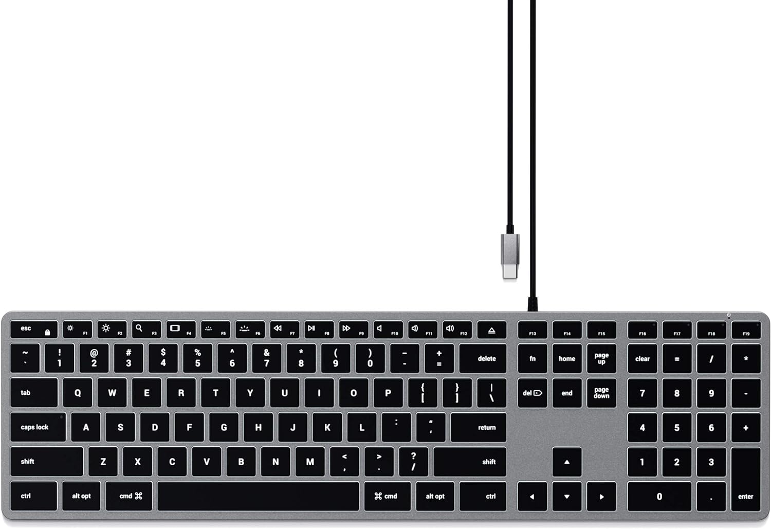 TASTIERA SLIM USB-C W3 - SPACE GRAY - ITA X APPLE