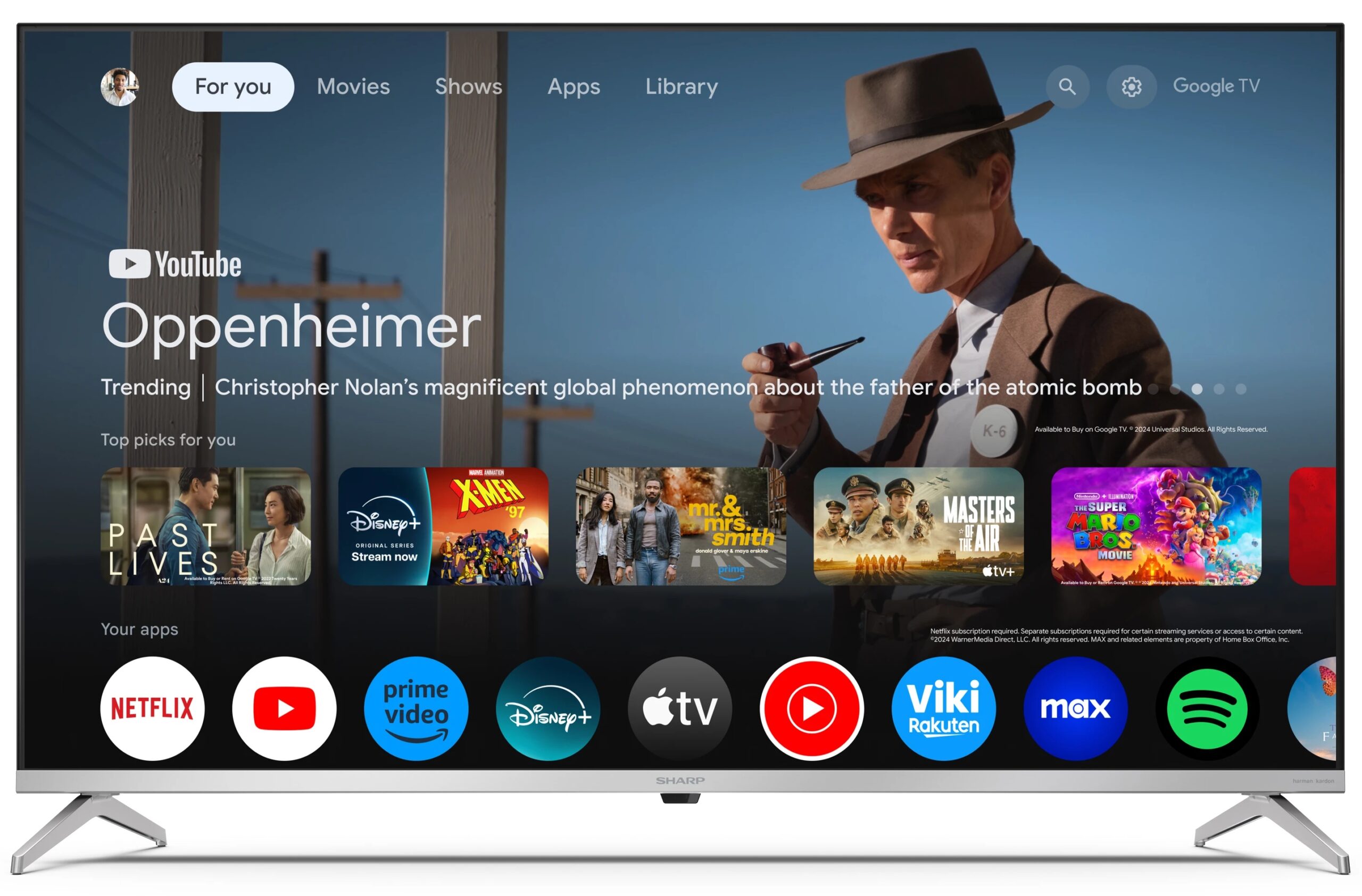 TV 43 SHARP QLED 43GL4265 4K UHD GOOGLE TV SMART QLED TVSAT CERT