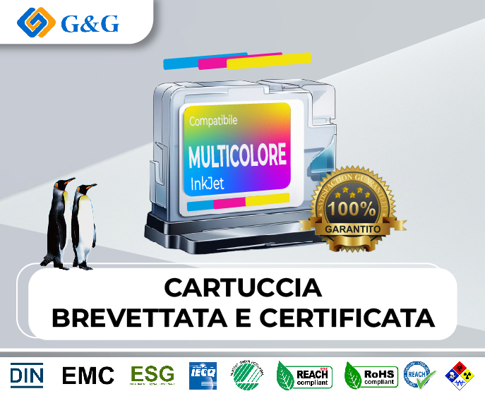 INK G&G HP 301XL CMY 18ML RIGENERATO INK LEVEL MULTIPACK