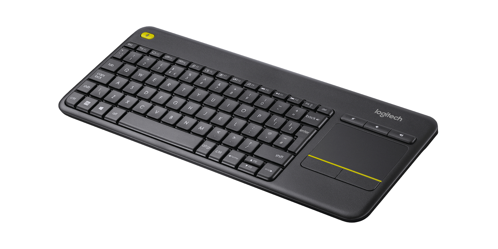 TASTIERA K400 PLUS LOG BK CON TOUCH WIRELESS NERA USB RETAIL UNIFIYNG